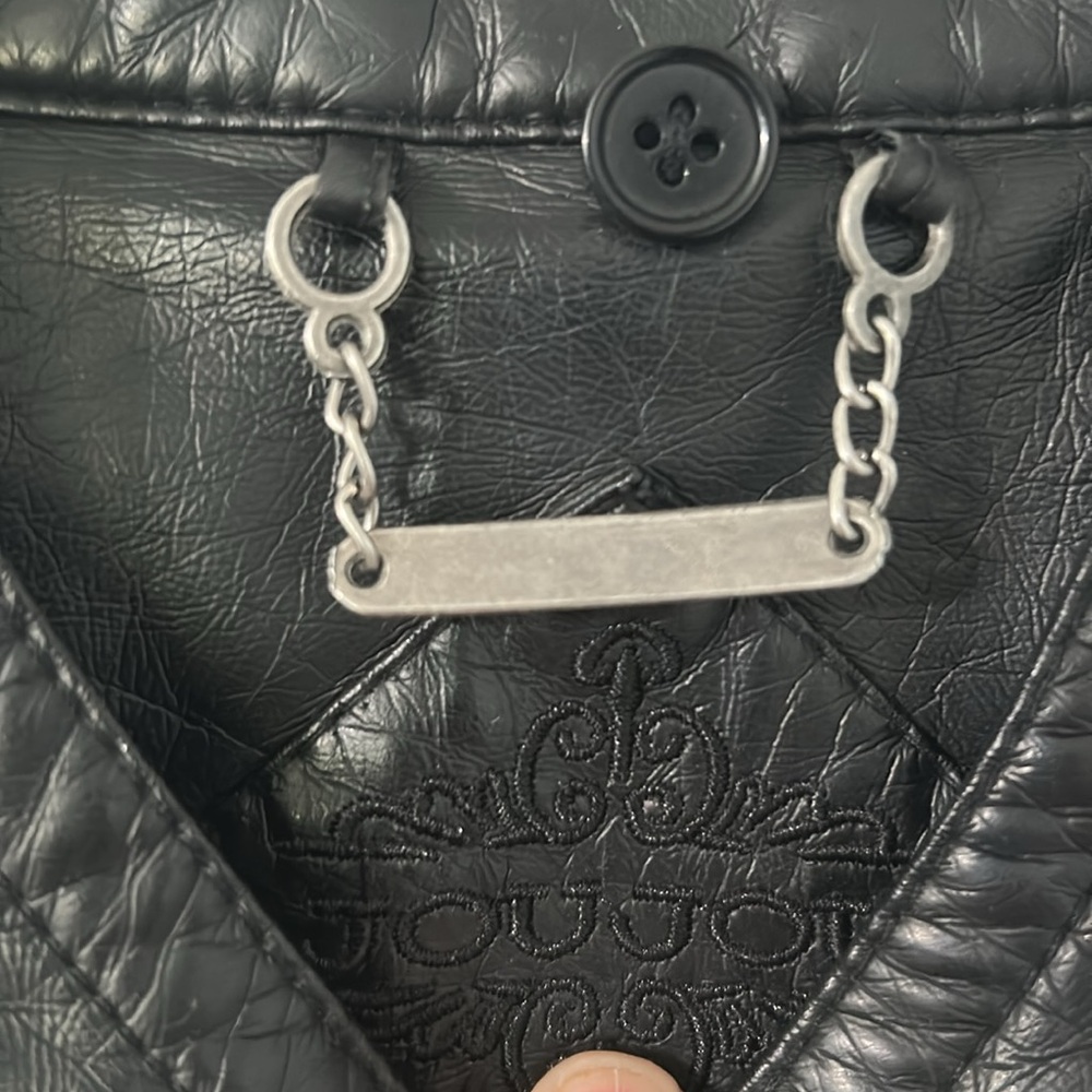Girls Black Leather Jacket size large - Picture 3 of 5